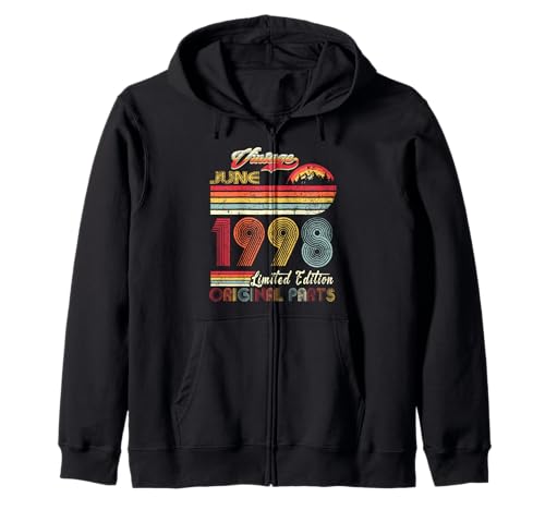 27 Years Old Retro Vintage June 1998 27th Birthday Sudadera con Capucha