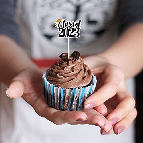 72 Pcs Graduation Cake Toppers, Class Of 2023 Graduation Cupcake Toppers, Grad Cap Cake Toppers For Graduation Theme Party Supplies, 2023 Graduate Party Cake Picks Graduation Decorations #TOP7