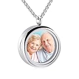 Oinsi Glass Cremation Urn Necklace for Ashes Stainless Steel Floating Locket Charm Memory Locket...