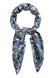 CODELLO Peanuts Schal Damen, 140x140cm, 100% Polyester, dünnes Tuch blau mit Peanuts Print