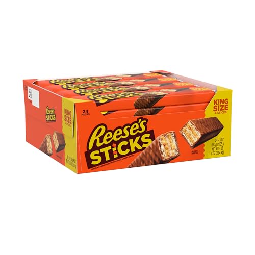 REESE'S STICKS Milk Chocolate Peanut Butter Wafer King Size, 24 Ct | Crispy wafers, peanut butter and milk chocolate in king size packs for sharing, resale or concessions. - image 3