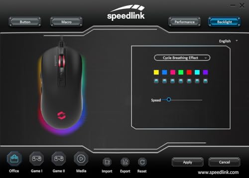 TAUROX Gaming Mouse - Mouse da gaming con cavo, illuminazione LED multicolore, connessione USB, mouse per PC cablato con 5 tasti, due interruttori DPI fino a 7.200 dpi, cavo rivestito, nero - Mouse gaming - Immagine 9