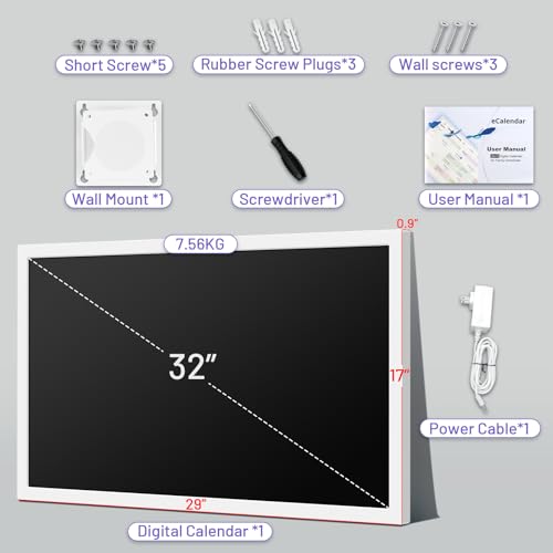 Image of 32 inch Smart Calendar Max, Digital Calendar & Chore Chart, Family Organizer with Interactive Touchscreen Display - Wall Mountable in Portrait or Landscape, Gifts for Women Men
