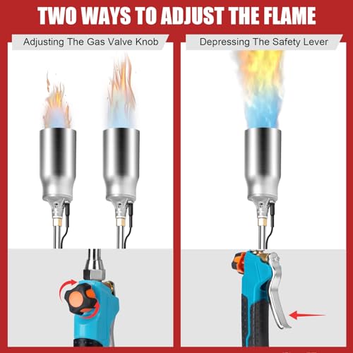 Image of ARTFLAMM Portable Propane Torch Weed Burner Kit with Storage Bag, High Output BTUs & 10 FT Hose, Self Igniter Weed Flame Torch for Campfires,Roofing,Melting Snow and Ice,Road Marking