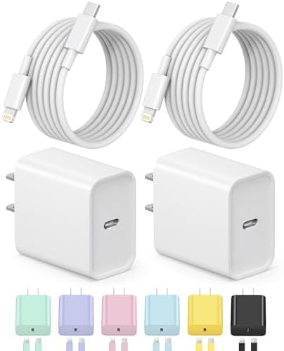 iPhone Charger Fast Charging【Apple MFi Certified】 2 Pack USB C Charger Block with 6FT USB C to Lightning Cables Compatible with iPhone 14/13/12/11 Pro Max/Xs Max/XR/AirPods Pro