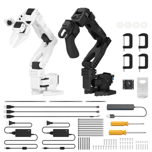 Image of AI Robotic Arm Kit Hiwonder SO-ARM101 Embodied Imitation Learning Open Source 6-Axis Robot Arm 12 High-Torque Bus Servo Motors AI Vision Recognition (Standard Kit, Included 3D Printed Part, Assembled)