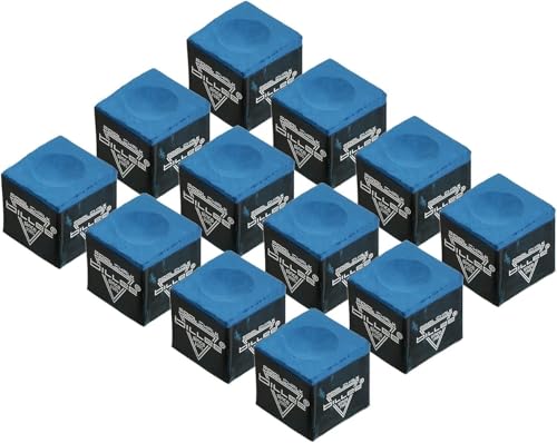 Image of JBB Billiards, Snooker and Pool Chalk Box | Billiards Accessories | Cue Chalk - 12 Pcs (Blue)
