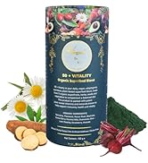50 + Vitality | Organic Superfood Blend | Active Ingredients: Spirulina, Flaxseed, Yacon Root, Be...