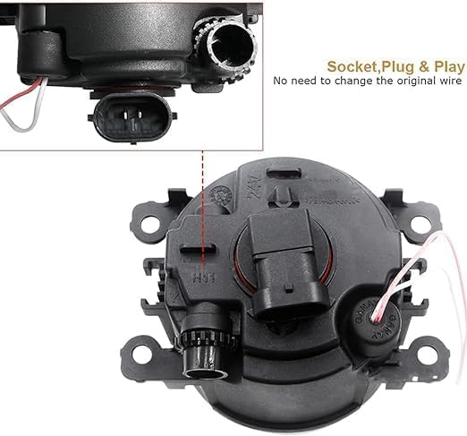 LINGYUE Car Front Fog Lights for Mitsubishi L200 2005-2012,Car Front Bumper Fog Light Daytime Running Drive Lamp,Spotlamp Spotlight,Pair