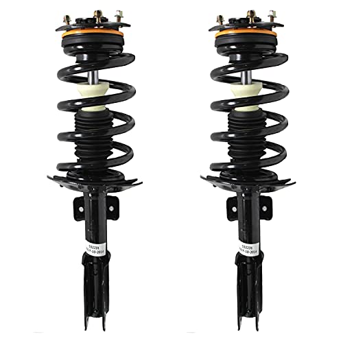 Image of Detroit Axle - FWD Struts Shocks for Chevy Uplander Terraza Relay Pontiac Montana [w /o Self Leveling Sus.] Complete 2 Front Struts with Coil Spring 2 Rear Shock Absorbers Replacement
