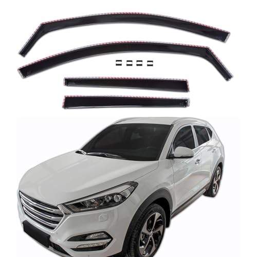 Deflettori Aria Heko Per Hyundai Tucson NX Dal 2021 - Set 4 Pezzi, Nero Fumé, Antipioggia