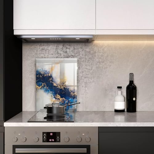 Planche à découper induction 40x52cm couvre plaque de cuisson Wallfluent bleu - 4