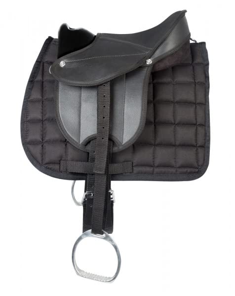 Pfiff 102291 - Set completo di sella per Shetty e cavalli di legno/peluche, colore: nero