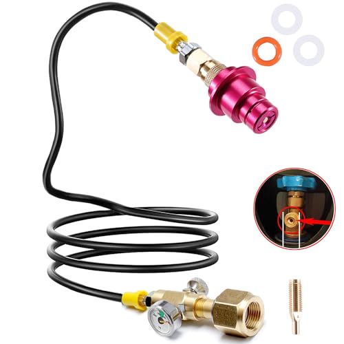 ASOFTY Co2 Adapter Hochdruckschlauch 1.5m mit anometer, Kompatibel mit Duo, Crystal 3.0, Gaia, Art und Terra, Unterstützung von Größere Co2 Gasflasche mit Rückströmsperre