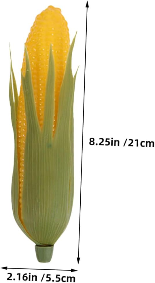 Ciieeo 10pcs Realistic Artificial Corn Models Faux Corn Cob Props for Kitchen Home Décor Photography Display Blue Husk Simulation