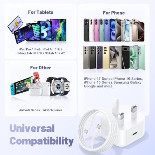 iPad Charger and Plug,2M Long Apple i Pad Charger USB C Cable With Head Fast Charge for Pro 12.9 11 13 inch 4th 5th 6th M4 2024 Generation/Air 10.9" 4-7 Gen M2 M3/Mini 6 A17/10th A16 11th 2025-2022 - Image 6