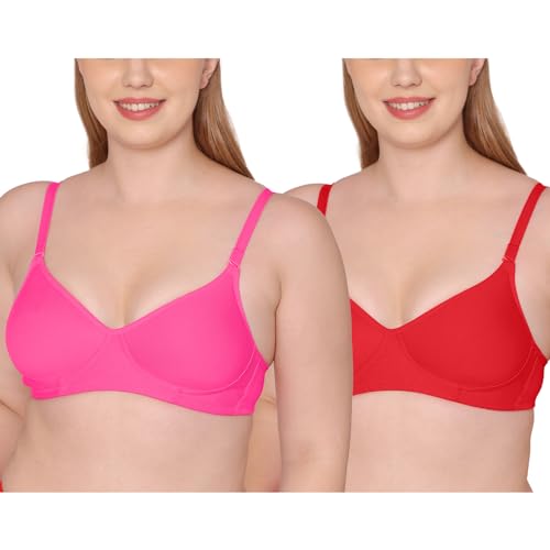 Image of Tweens - Medium Padded Cotton Rich Bra - Full Coverage, Seamless, Multiway Straps, Wirefree Everyday T-Shirt Bra (Pack of 2)