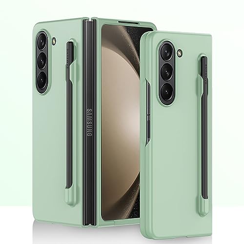 Compatibile con Samsung Galaxy Z Fold 5-5G Cellulare CoverVerde Matcha Custodia S Pen Slot Ultra Sottile Matte Bumper Antiurto Protezione Case+3D Vetro Temperato per Z Fold 5-2023 tpu