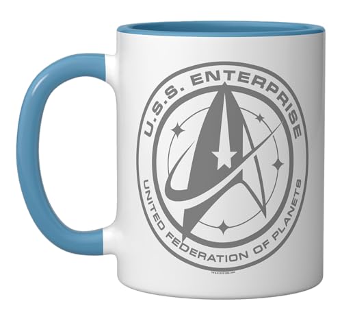 Star Trek: Discovery Enterprise Crest Ceramic Mug, Blue/White