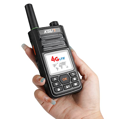 KSUN Global 4G Network Phones 1.77 Inch Screen WiFi Radios Walkie Talkies Long Range 100 Miles Push-to-Talk for Zello Android ZL18