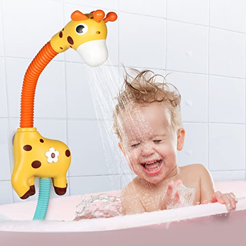 Giraffe Baby Bath Toys, Automatic Sprinkler Suction Bath Toy For Toddlers 1-3, Bathtub Toys Water Toys For Kids 4-8, Yellow #TOP5