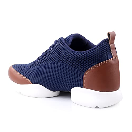 Image of Mens Global Rich's Men's 3 Inch Hidden Height Increasing Black,Blue,Brown,Grey Casual Sports Laceup Shoes with Eva Sole Casual Shoes