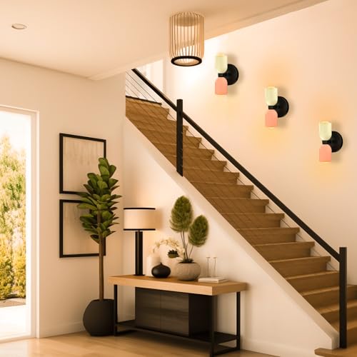 Image of CREATESTAR Indoor Warm Wall Sconces Sets of 2, Vanity Mirror Light Fixtures with 3000K E26 Bulb for Hallway Porch Corridor Home Decor