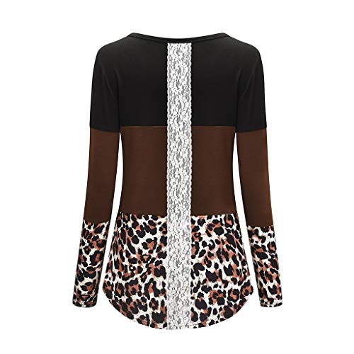 YHEGHT Camiseta manga longa para amamentação maternidade estampa de leopardo tops femininos blusa ma