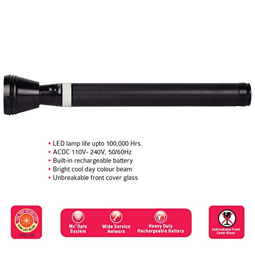 Image of IBELL FL8389 Rechargeable Flashlight Torch, Ultra Long Beam Range, Aircraft Aluminium Body, Super Bright LED Light, Black, 1800 Lumen