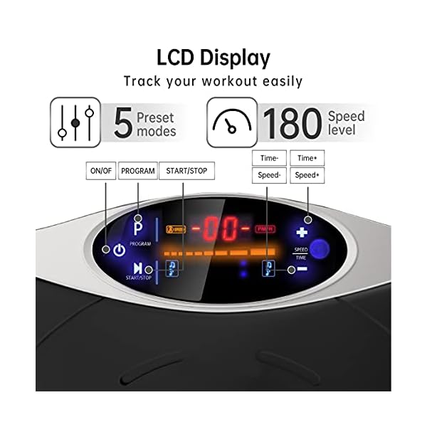 Real Relax Mini Vibration Plate Exercise Machine Full Whole Body Workout Home Massager and Fitness Platform Weight Loss & Toning, with Resistance Band，Remote Control and Support 330Ibs，Silver