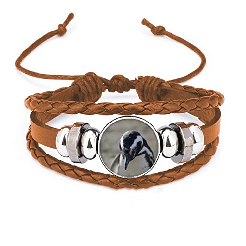 Bracelet en cuir avec motif de pingouins idéal pour vos sorties