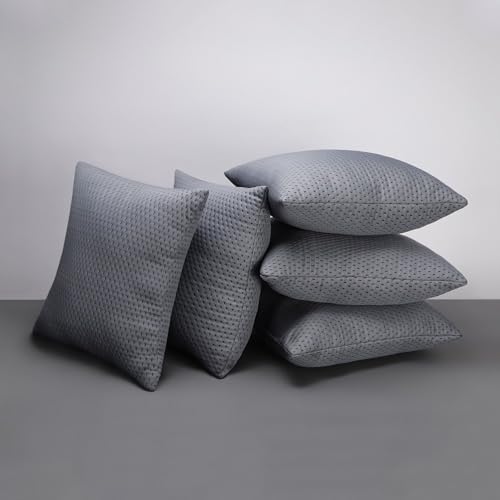 Image of LA VERNE Luxury Premium Cloth Microfibre Blown Technology Filled Cushion Filler Pack of 5 (16 inchX16 inch) (Gray)