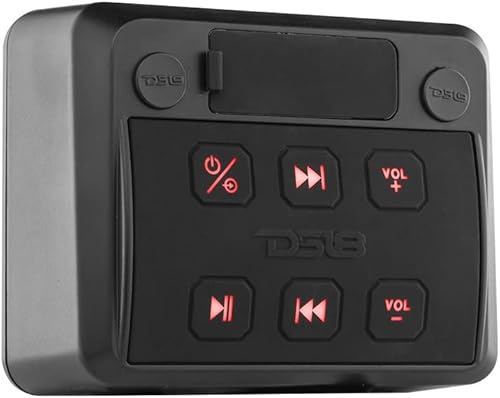 DS18 ENSBTRC-SQ - Radio estéreo universal Bluetooth marino - Receptor de audio impermeable para barco con MP3, USB, SD, ideal para barco, ATV, UTV,