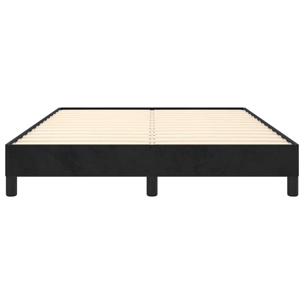 vidaXL Polsterbett, Bett Bettgestell mit Lattenrost, Schlafzimmerbett Doppelbett mit Stützbeinen, Bettrahmen Schlafzimmermöbel, Schwarz 140x200cm Samt
