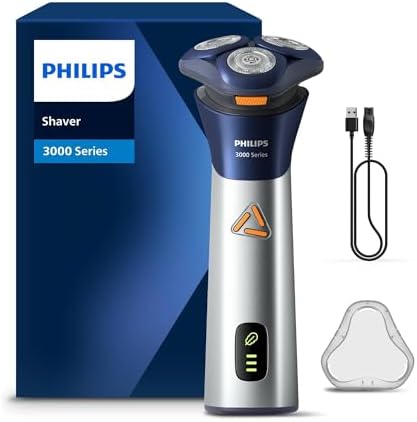 （04:00時点） 【肌にやさしい】フィリップス 電動シェーバー 3000シリーズ 電動 髭剃り メンズ (27枚刃・回転式・お風呂剃り&丸洗い可) S3881/00 シルバーメタリック【Amazon.co.jp限定】