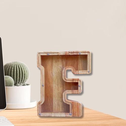 Hucha de Madera con Forma de Letra para Decorar el Dormitorio y Aprender a Ahorrar 6