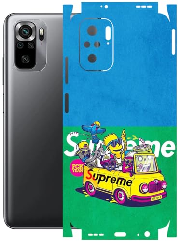 Image of AtOdds - Full Body Back Screen Guard Protector Film - Lamination Wrap Skin Sticker Compatible with REDMI Note 10 | Scratchproof Matte Finish (Simps)