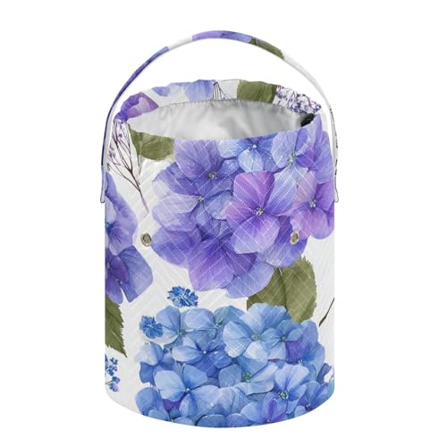 Image of Tatenale Crochet Bag Yarn Bag Knitting Project Bag with Pockets and Handle Portable Yarn Storage Organizer Tangle Free 8.3x11 InchPurple Hydrangea Herb05