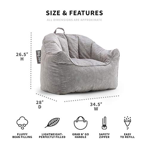 Big Joe Hug Bean Bag Chair, Gray Hyde, 3Ft #TOP3