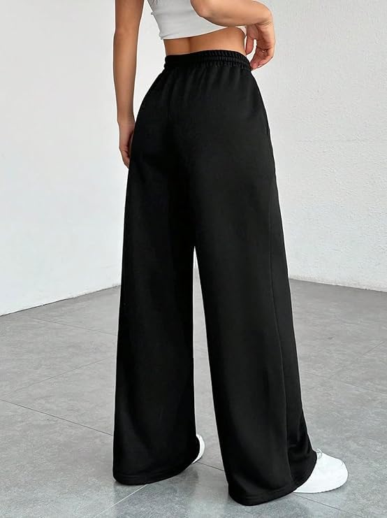 Image of Women's and Girl's Baggy Track Pants, Baggy Streetwear, Cotton Track Pants, Elastic Waist & Relaxed Fit Bottoms