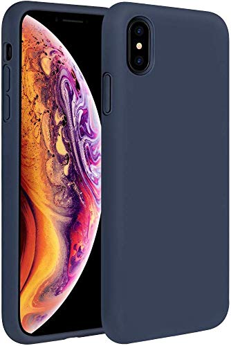 Image of REALCASE Liquid Silicone Back Cover Designed for Apple iPhone Xs (S-Blue)
