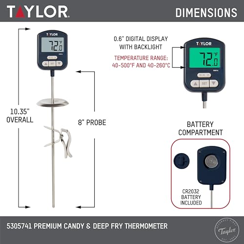 Image of Taylor Digital Programmable Candy and Deep Fry Thermometer