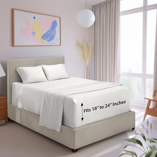 Hearth & Harbor Extra Deep Pocket Queen Size Sheet Se…