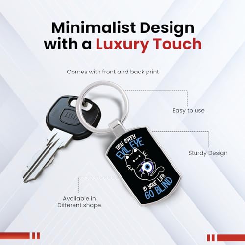 Image of Stylish Metal Keychains with Permanent Glossy Print - Inspirational Quotes & Spiritual Designs - Perfect Key chains for loved ones, Personal Use, Gifts & Return Gifts