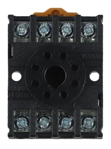 NiuLumea Base de enchufe de relé de temporizador PF083A serie de 8 pines y DH48S, contactos de cobre galvanizado, riel guía montable con hebilla en U, para negro, 40 x 55 x 20 mm