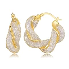 33mm 14K Gold CZ Hoop