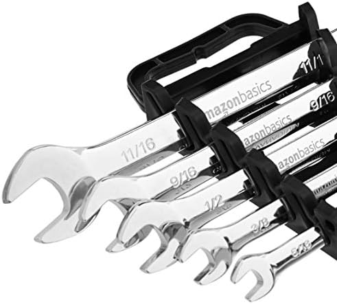 Amazon Basics Flexible Ratcheting Wrench Set - SAE, 5-Piece