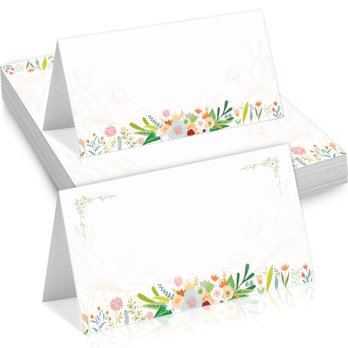 50pcs Printable and Elegant Place Cards for Table Setting, Flower...