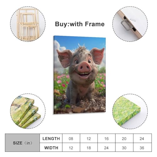 Peintures sur toile cochon pour habiller un mur vide avec une décoration moderne - 2