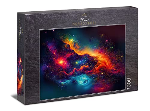 Ulmer Puzzleschmiede - Weltraum Puzzle 'Sternenstaub' - 1000 Teile Puzzle mit Sternen- und Galaxie-Motiv - Puzzlequalität Made in Germany - Universum, Kosmos, Fantasiewelten